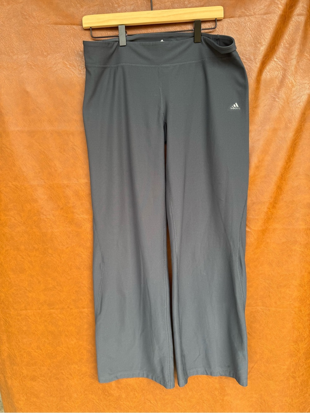 adidas Climalite Low Rise Wide Leg Yoga Pants Gray Large